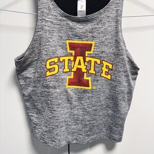 Iowa State Cyclones Women’s Crop Tank Top Gray Size Small Built-in Bra